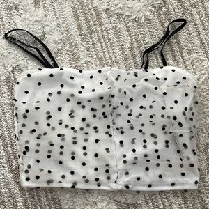 polka dot cropped blouse